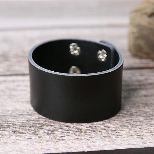 schwarzes rohleder armband herren manschette breitarmband uniqal sale