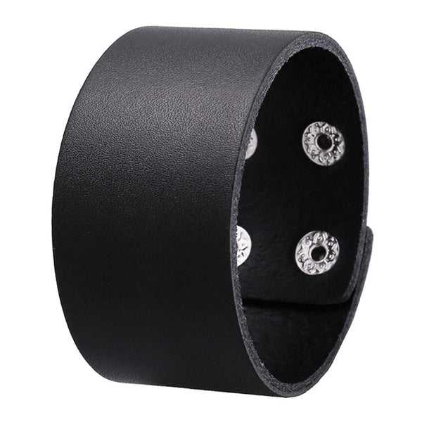 schwarzes rohleder armband herren manschette breitarmband uniqal sale
