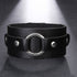 schwarzes rohleder armband herren manschette breitarmband uniqal sale