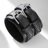 schwarzes rohleder armband herren manschette breitarmband uniqal sale