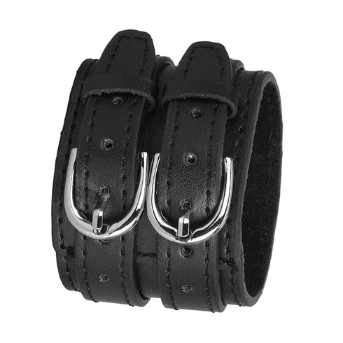 schwarzes rohleder armband herren manschette breitarmband uniqal sale