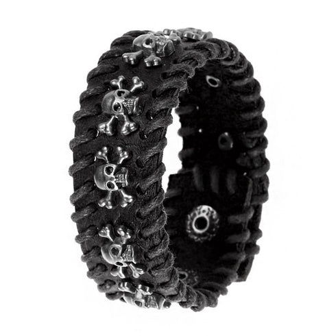 totenkopf skull rohleder armband herren manschette uniqal sale