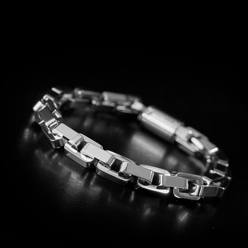 Siberarmband königskette edelstahl versilbert herren stahlarmband uniqal