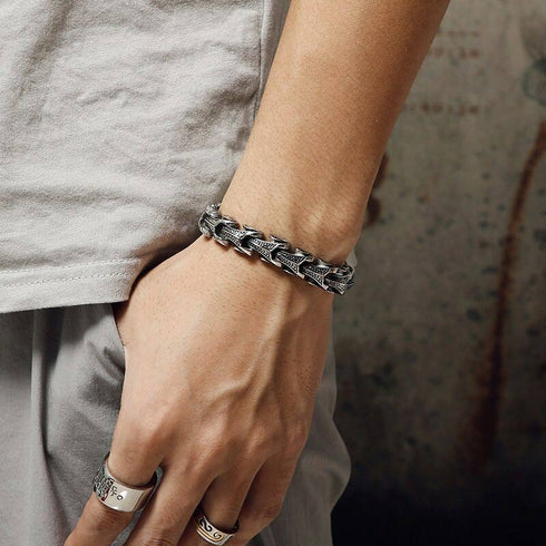 panzerarmband herren königsarmband chain bracelet edelstahl uniqal