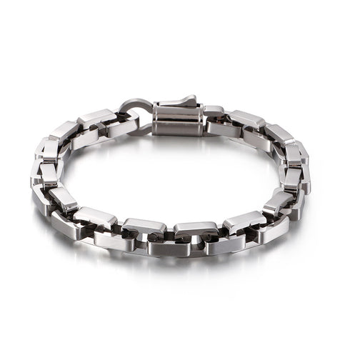 Siberarmband königskette edelstahl versilbert herren stahlarmband uniqal