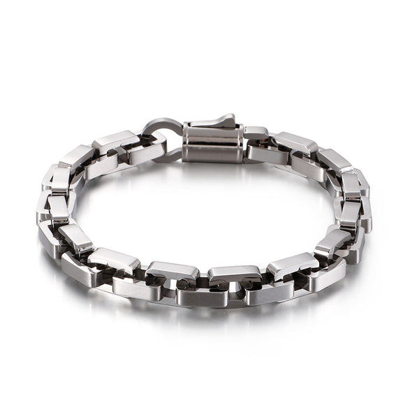 Siberarmband königskette edelstahl versilbert herren stahlarmband uniqal