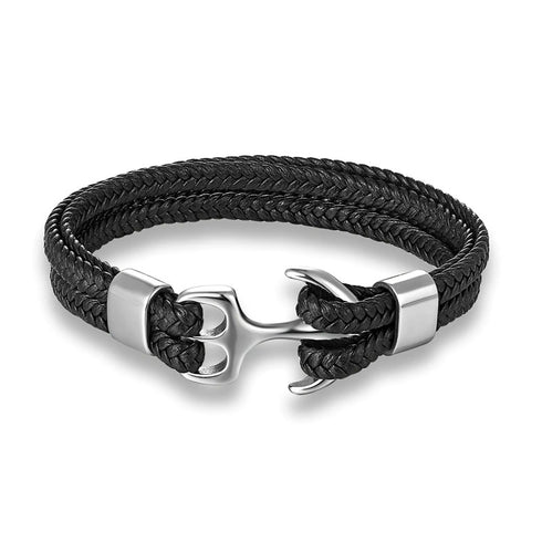 Anker Lederarmband Herren Sea maritime anchor uniqal silver