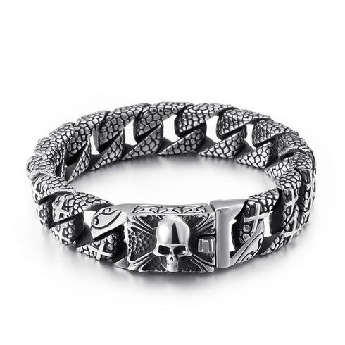 Totenkopf armband chain panzerkette edelstahl bracelet skull
