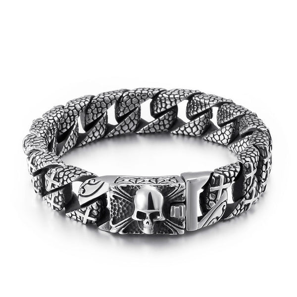 Totenkopf armband chain panzerkette edelstahl bracelet skull