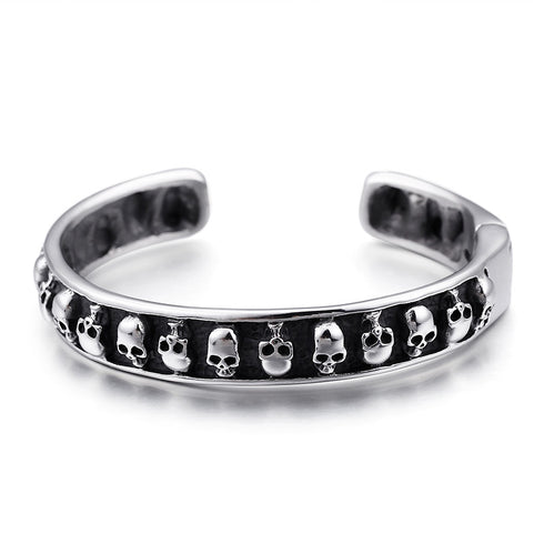 Armreif herren totenkopf chain panzerkette edelstahl bracelet skull