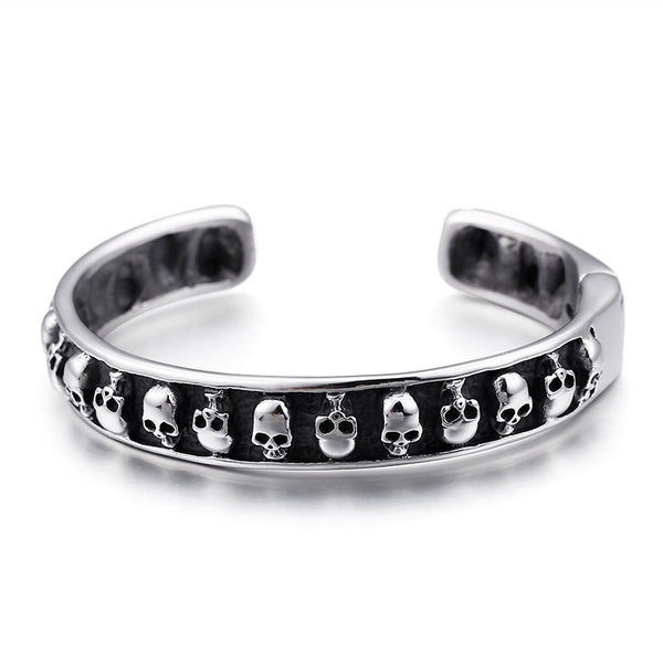 Armreif herren totenkopf chain panzerkette edelstahl bracelet skull