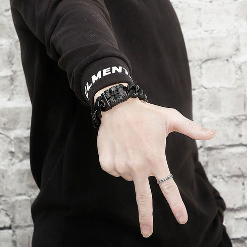 panzerarmband herren königsarmband chain bracelet edelstahl uniqal