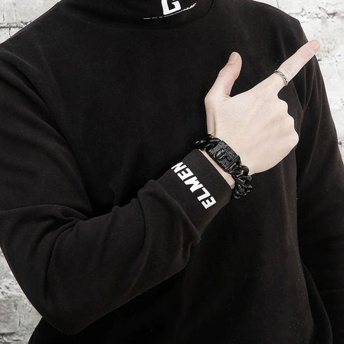 panzerarmband herren königsarmband chain bracelet edelstahl uniqal