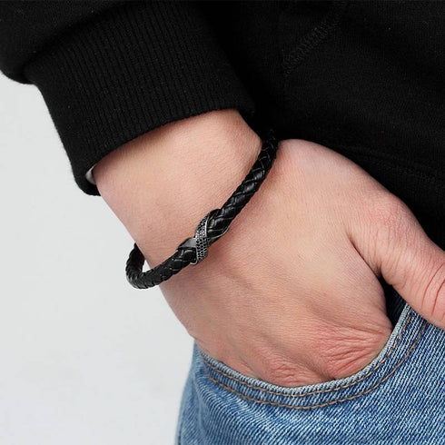 unendlichkeit leder armband herren infinity bracelet uniqal