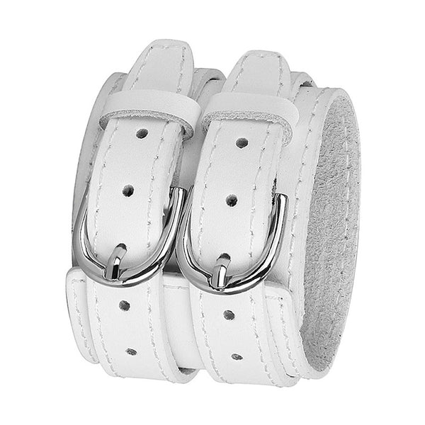 weisses rohleder armband herren manschette breitarmband uniqal sale