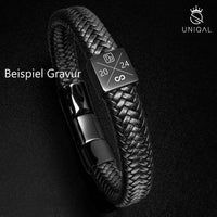 Personalisiertes Lederarmband Herren mit Gravur Namen Initialen