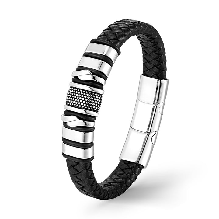 Lederarmband herren silber uniqal bestseller