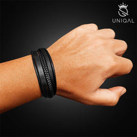 Lederarmband Herren mit Gravur persönlich personalisiert uniqal