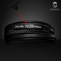 Lederarmband Herren mit Gravur persönlich personalisiert uniqal