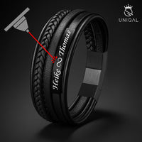 Lederarmband Herren mit Gravur persönlich personalisiert uniqal