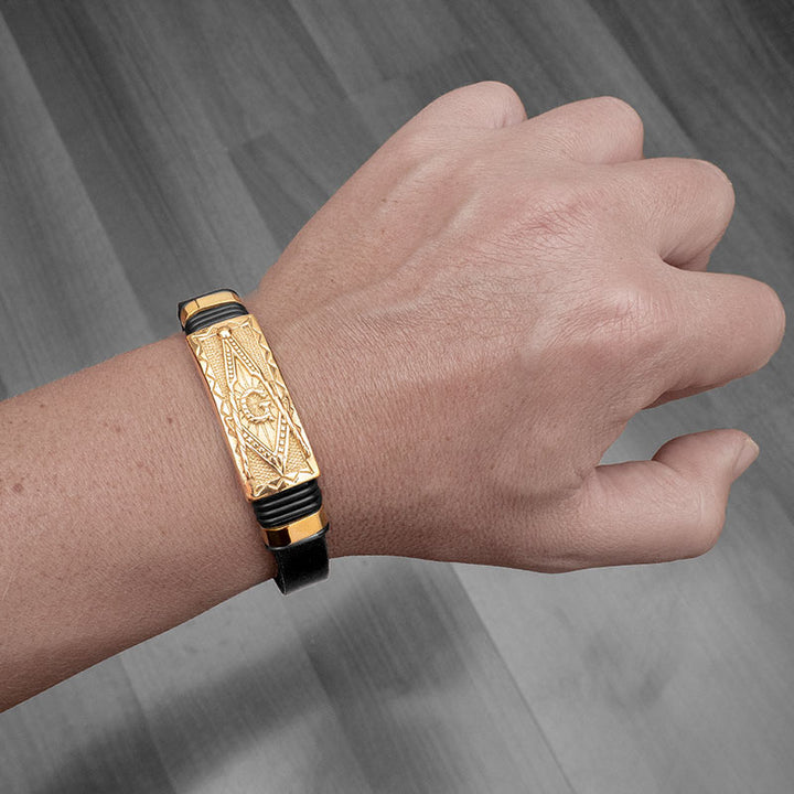 personalisiert mit gravur Freimaurer schmuck armband herren masonic winkel zirkel uniqal sale