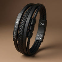 personalisiertes Lederarmband Herren mit gravur schwarz uniqal