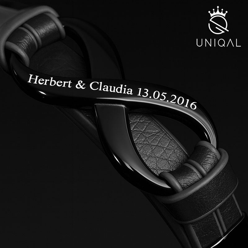 Armband Herren Gravur Infinity personalisierbar uniqal