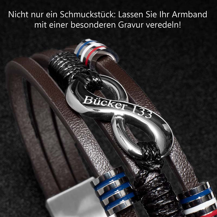 Lederarmband mit Gravur Namen initialen Uniqal