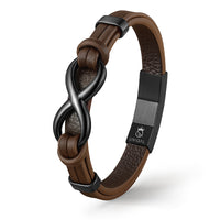 Braun Leder Armband Herren Infinity unendlichkeit uniqal