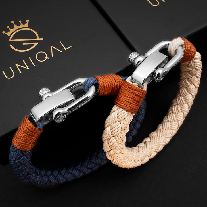 maritimes nautisches unisex armband segeltau schaekel uniqal