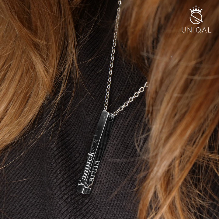 personalisierte namenskette silver uniqal