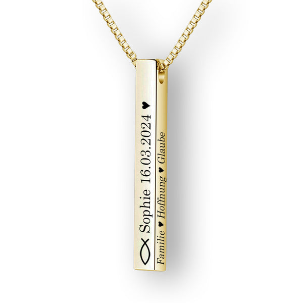 personalisierte namenskette gold uniqal