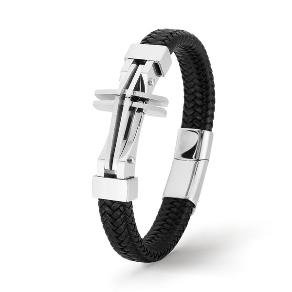 armband mit kreuz uniqal leder