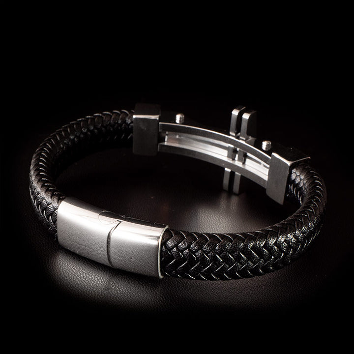 armband mit kreuz uniqal leder