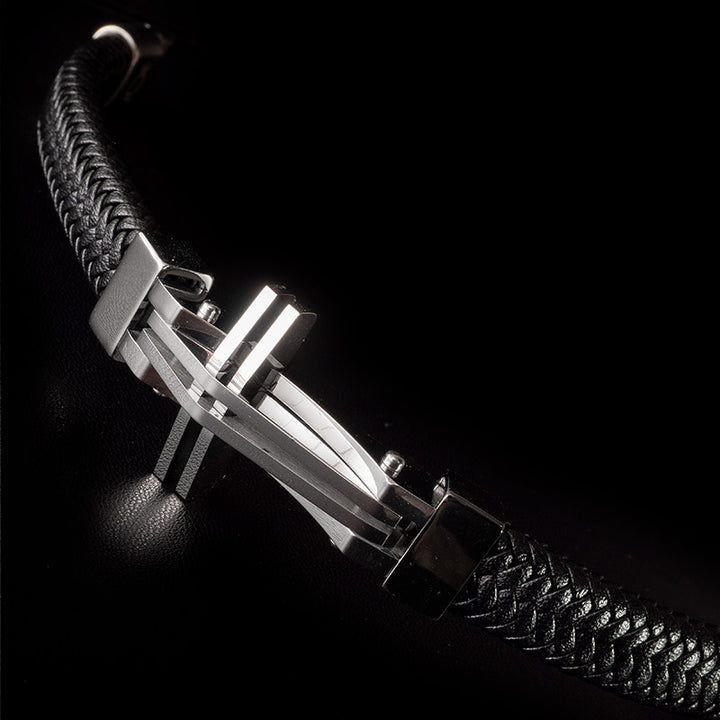 armband mit kreuz uniqal leder