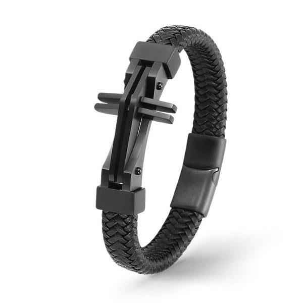 armband mit kreuz uniqal leder