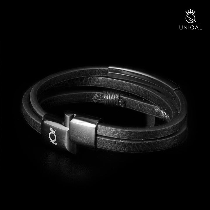 Armband mit Kreuz schwarz uniqal