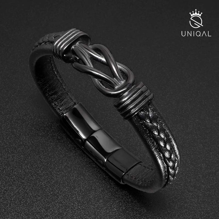 Lederarmband infinity schwarz unendlichkeit uniqal