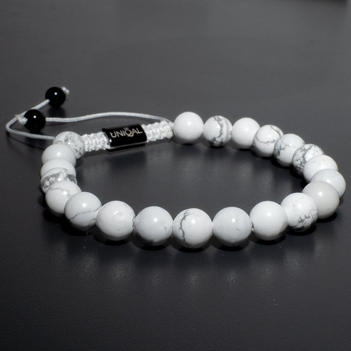Armband perlen howlith weiss beads uniqal