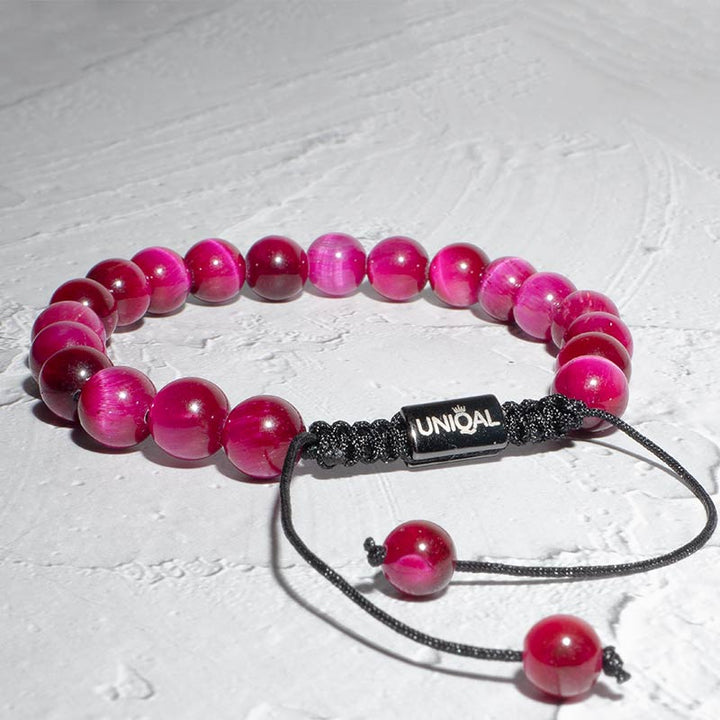 Armband roter korund perlen 8mm uniqal