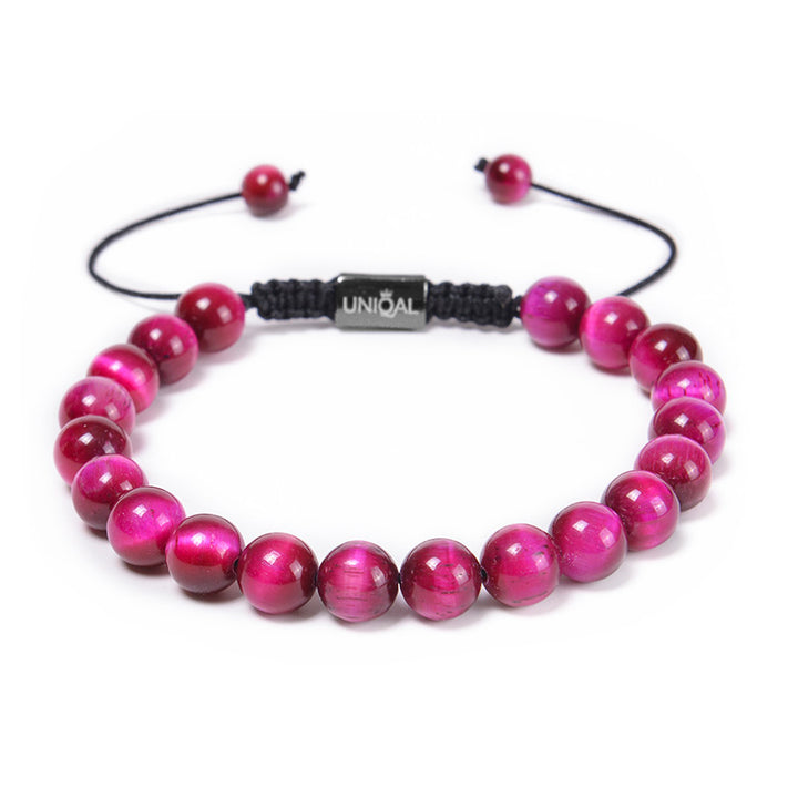 Armband roter korund perlen 8mm uniqal