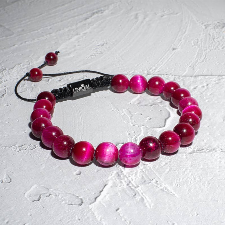 Armband roter korund perlen 8mm uniqal