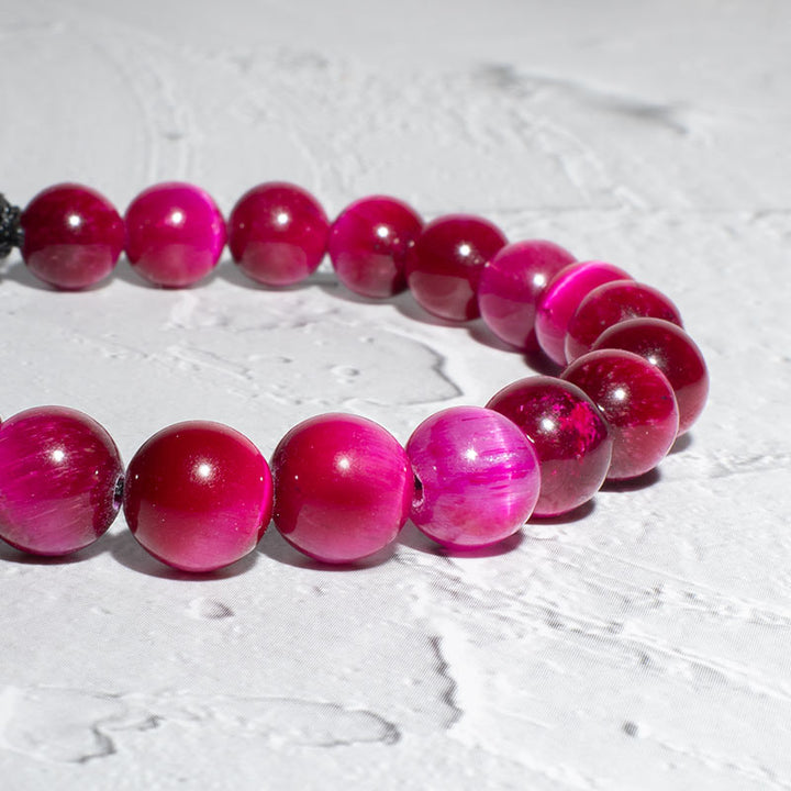 Armband roter korund perlen 8mm uniqal