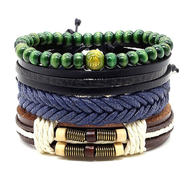 Armbandset mehrere einzigartige handgemachte  Leder Armreifen für Männer und Frauen