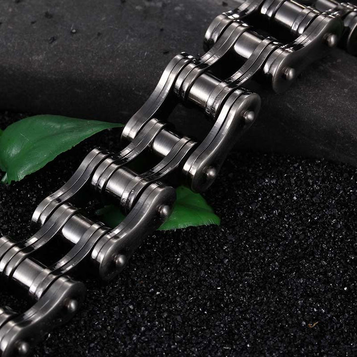fahrradkettearmband biker rocker türsteher edelstahl schmuck uniqal