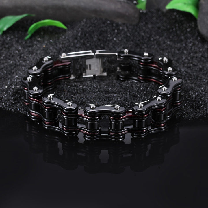 fahrradkettearmband biker rocker türsteher edelstahl schmuck uniqal