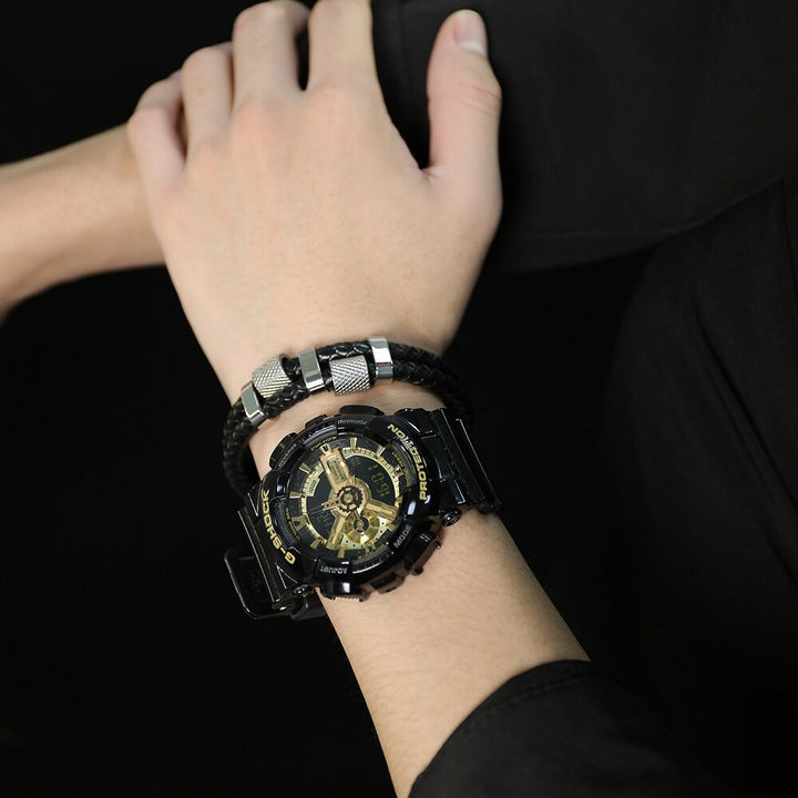 silbernes lederarmband premium leder technics edelstahl magnetverschluss uniqal bestseller bracelet