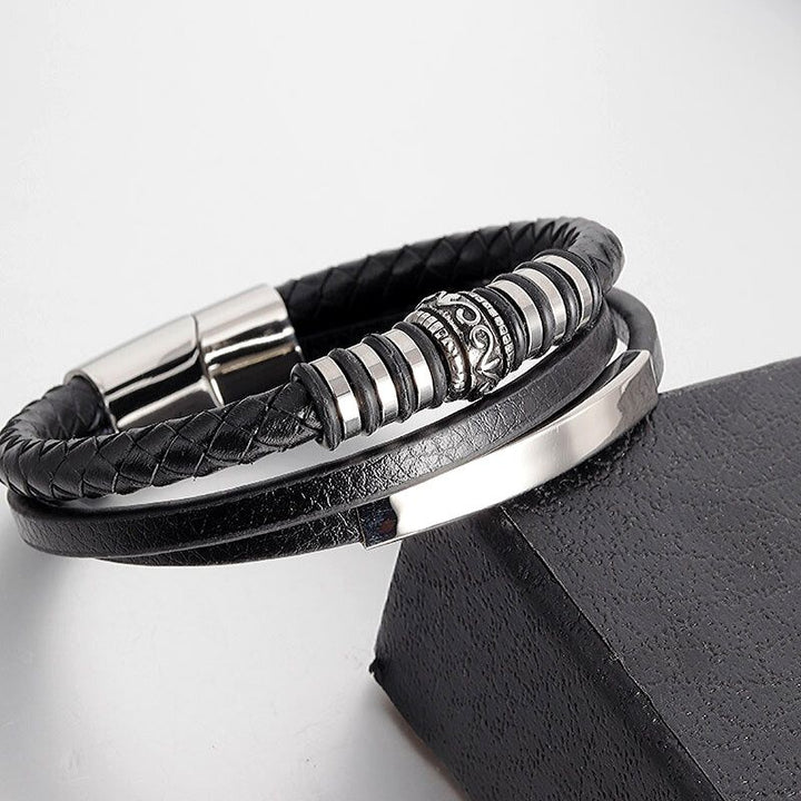 Männer Armband Stylisch Elegant Echtleder Magnetverschluss