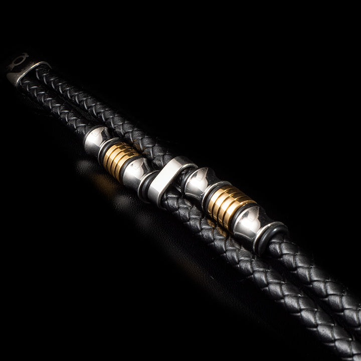 Gold und Silber Armband Herren  Flechtoptik Magnetverschluss Luxus Geschenk Modeschmuck