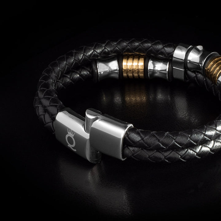 Gold und Silber Armband Herren  Flechtoptik Magnetverschluss Luxus Geschenk Modeschmuck